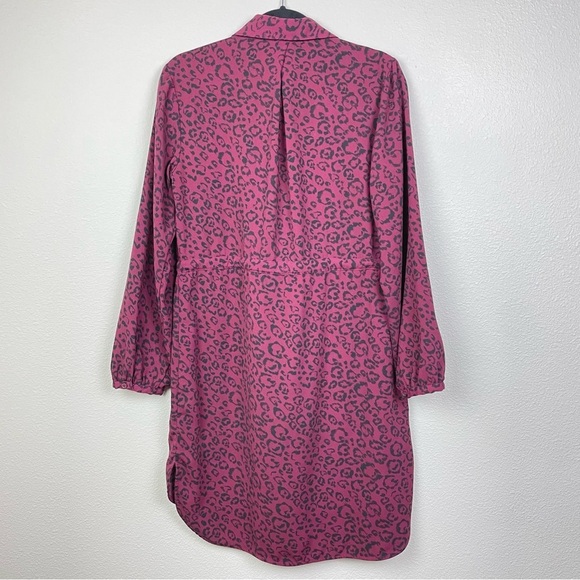 A New Day Women's Medium Long Sleeve Shirt Dress Animal Print Red Office Career - Picture 9 of 15